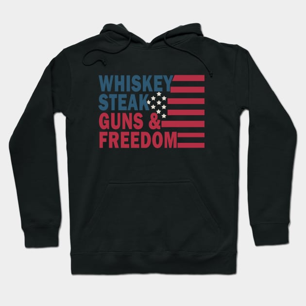 Whiskey Steak Guns and Freedom Hoodie by valentinahramov